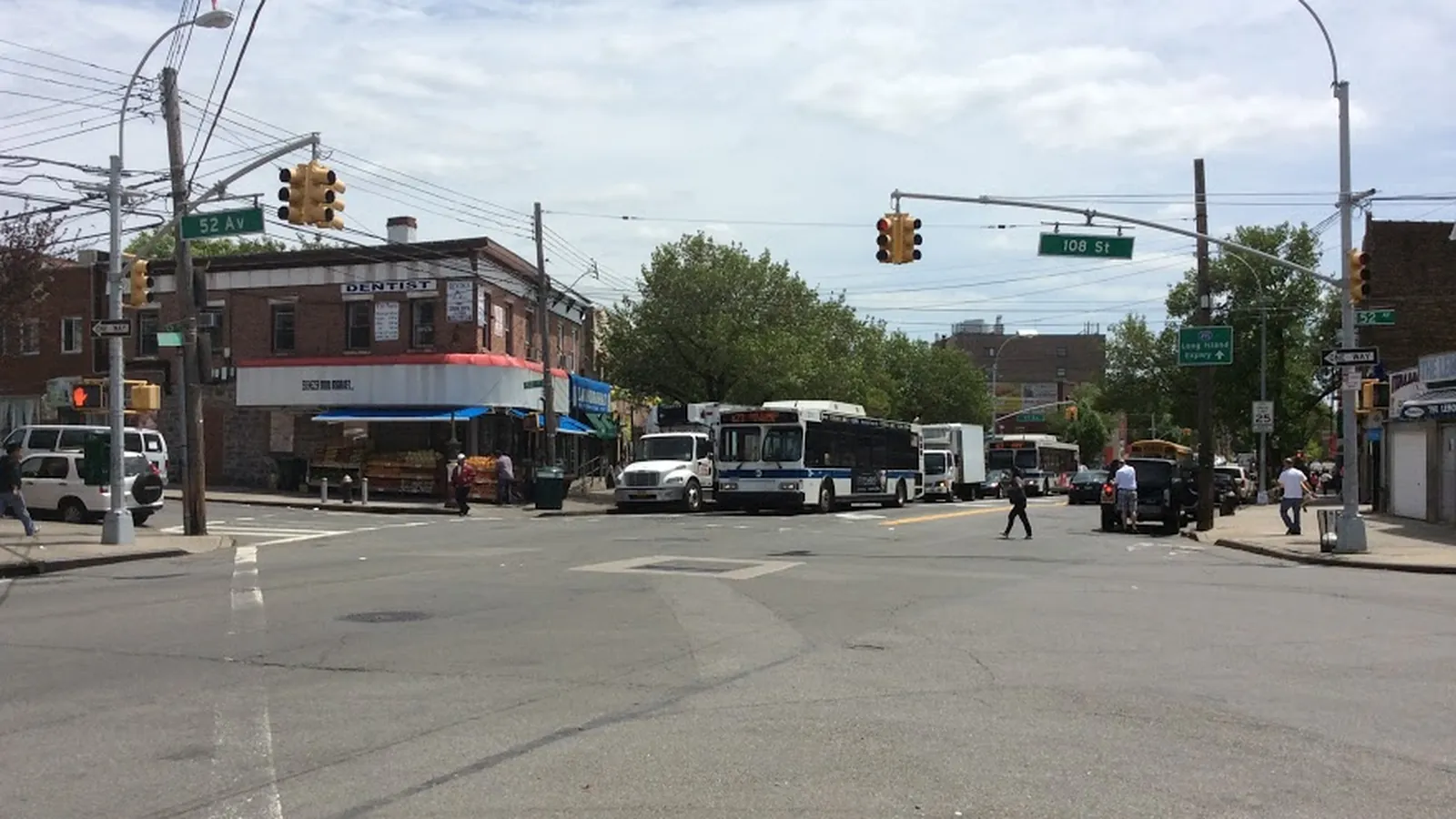 Intersection of Corona Avenue, 108th Street, and 52nd Avenue in Corona, Queens