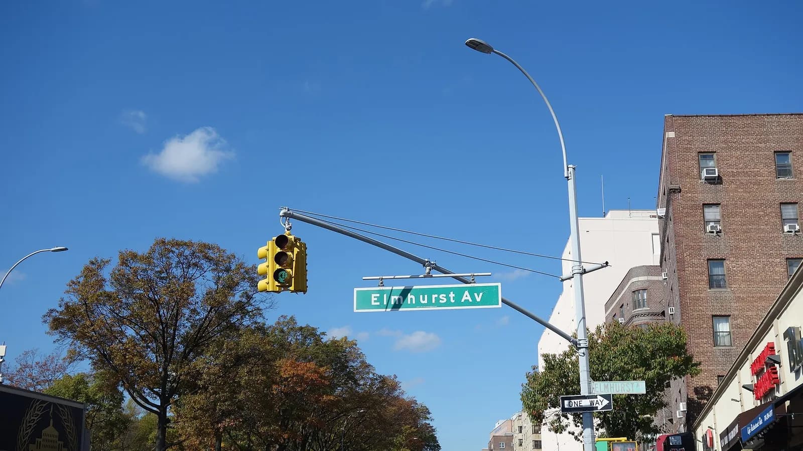 Elmhurst Avenue street sign at Broadway in Elmhurst, Queens